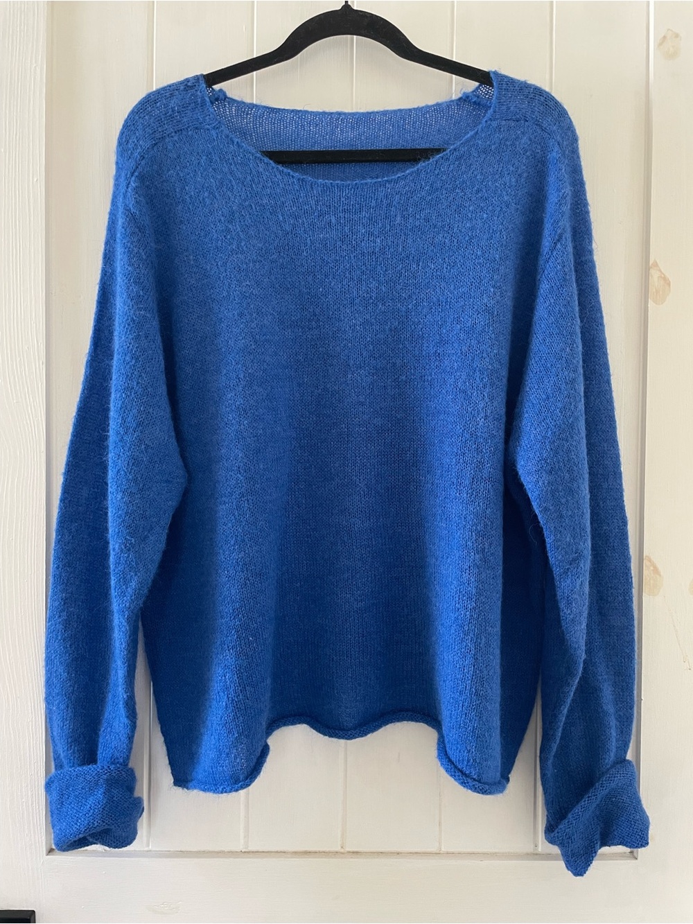 Women's Relaxed Knit Sweater Pullover - Blue Size 2XL